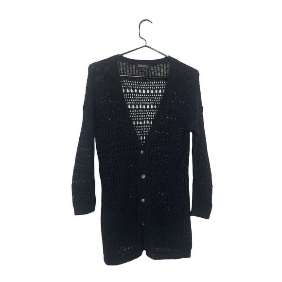 Lucky Brand Navy Open Knit Cardigan - Picture 1 of 4